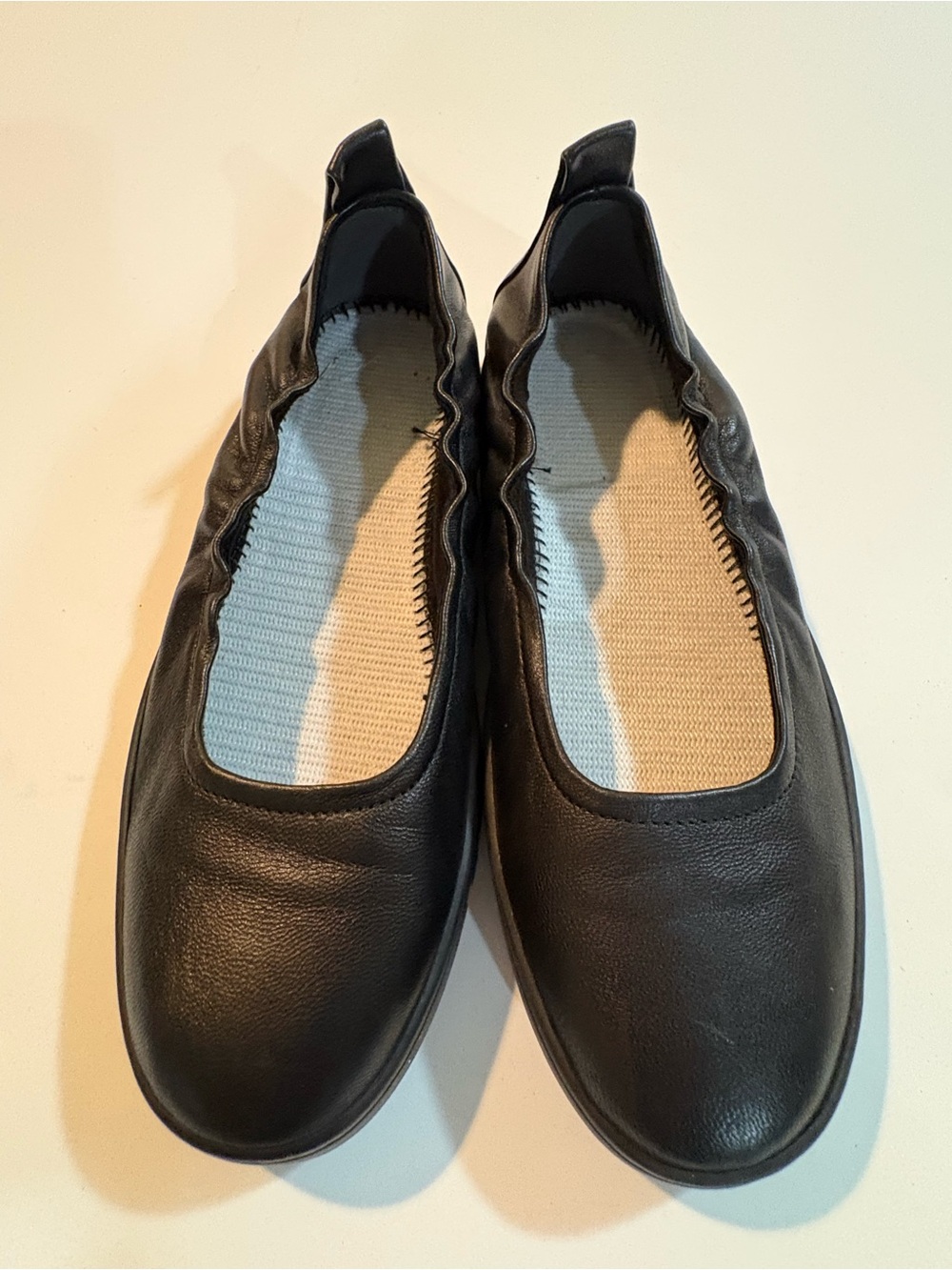 Vionic Uptown Ballet Flats |Black Leather | Elastic-Top Slip-On Flats Size 7